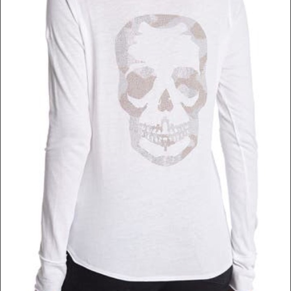 Zadig & Voltaire - Skull Print Henley T-Shirt